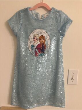 Disney Light Blue Sequin Frozen Character Dress